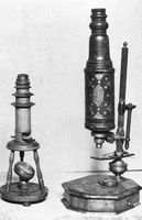 view M0016463: A Marshall microscope and a Nuremburg microscope