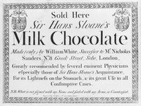 view M0017356: Advertisement for Sir Hans Sloane's Milk Chocolate