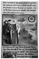 view M0017140: Three doctors attending to a landscape, 15th century
