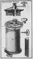 view M0017618: Diagram of a microtome for cutting sections of timber, 1770