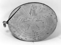 view M0017329: Brass vertical disc dial, unsigned and undated