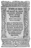 view M0017624: Caius: <i>A Boke, or counseill against the disease commonly called the sweate</i>, 1552