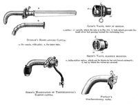 view M0017299: Illustrations of canulas, valves and a tracheostomy tube