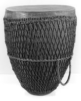view M0017595: Kettle drum, Cataractes region, Belgian Congo (now the Democratic Republic of the Congo)