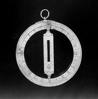 view M0017342EA: Upper surface of a brass equinoctial ring-dial, c.1700 / M0017343EA: Horary Quadrant, c.17th century