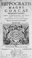 view M0017819: Hippocrates: <i>Coacae praenotiones</i>, 1621: title page