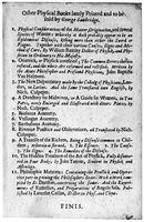 view M0017789: Culpeper: <i>The English Physician Enlarged</i>, 1669: list of medical books sold by George Sanbridge