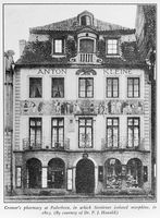 view M0018360: Cramer's pharmacy at Paderborn where Serturner first isolated morphine