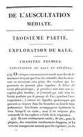 view M0019008: Laennec: <i>De l'auscultation mediate</i>, 1819: introduction to "Exploration du Rale"