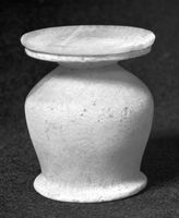 view M0019317: Egyptian alabaster kohl pot