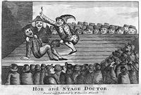 view M0019459: "Hob and stage doctor", etching