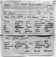 view M0019510: Telegram from Joseph Lister to Roll of Burgers of Glasgow