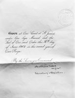 view M0019497EB: Joseph Lister's Warrant of the Order of Merit, 1902