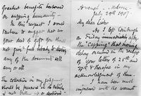 view M0019600EA: Letter to Joseph Lister from Sir William Turner, 1907: first and last pages