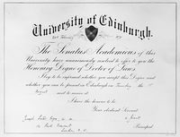 view M0019501: Letter to Joseph Lister from the University of Edinburgh offering him the Honorary Degree of Doctor of Laws, 1878