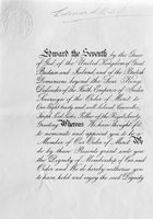 view M0019497EA: Joseph Lister's Warrant of the Order of Merit, 1902