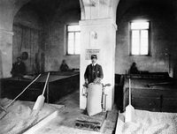 view M0020129: Photograph of an Italian warehouse containing grain